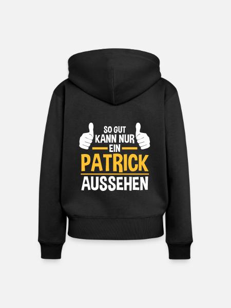 Patrick - Frauen Premium Bio Zip Hoodie - Schwarz