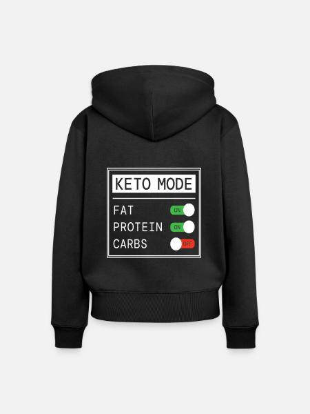 Keto Mode Gesundes Essen - Frauen Premium Bio Zip Hoodie - Schwarz