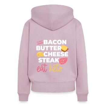 Eat Keto Healthy Food - Women's Premium Organic Zip Hoodie - dusky pink - Back - Julia (174cm)