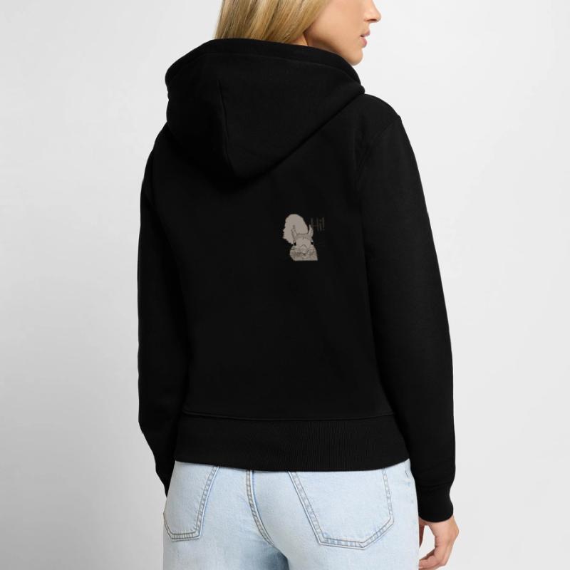 Squirrel Logo Emblem Fox Squirrel Grey Squirrel Women's Premium Organic Zip Hoodie