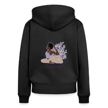 Free Your Soul Kundalini Ashtanga Hatha Asanas - Frauen Premium Bio Zip Hoodie - Schwarz - Hinten - Julia (174cm)