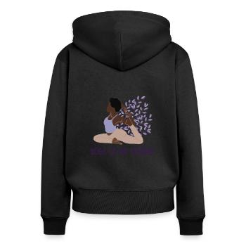 Yoga Is My Therapy Hatha Asanas Kundalini - Women's Premium Organic Zip Hoodie - black - Back - Julia (174cm)