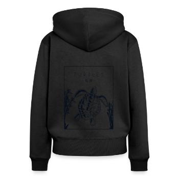 Turtles Chinese Hanzi Water Turtle - Women's Premium Organic Zip Hoodie - black - Back - Julia (174cm)