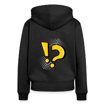 exclamation mark question mark punctuation mark - Women's Premium Organic Zip Hoodie - black - Back - Julia (174cm)