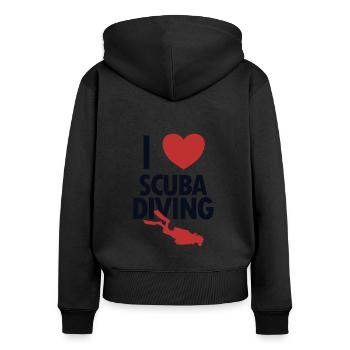 I love Scuba Diving Taucherbrille Tauchermaske - Frauen Premium Bio Zip Hoodie - Schwarz - Hinten - Julia (174cm)
