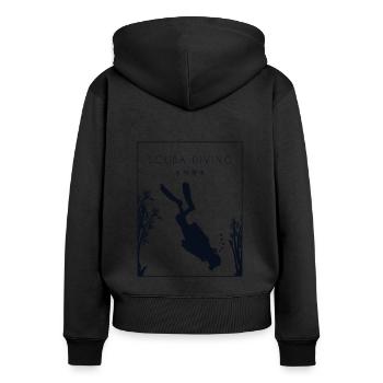 Scuba Diving Chinese Hanzi Taucherbrille Scuba - Frauen Premium Bio Zip Hoodie - Schwarz - Hinten - Julia (174cm)