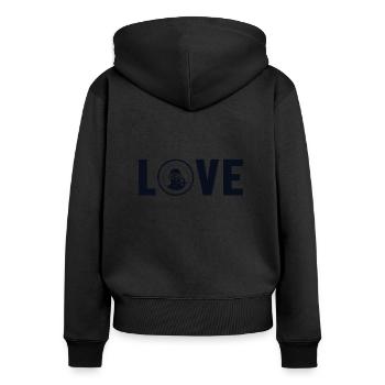 Love Taucherflossen Taucherbrille Tauchermaske - Frauen Premium Bio Zip Hoodie - Schwarz - Hinten - Julia (174cm)