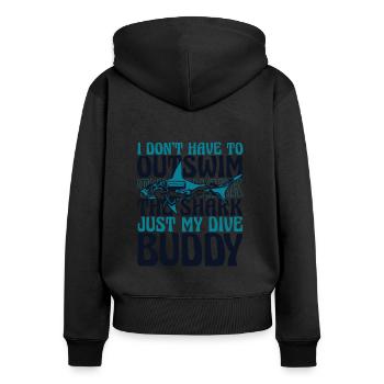Je n’ai pas à nager plus loin que les lunettes de requin - Sweat à capuche zippé Premium bio Femme - noir - Dos - Julia (174cm)
