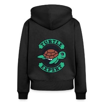 Turtle Expert Water Turtle Tortoise - Women's Premium Organic Zip Hoodie - black - Back - Julia (174cm)