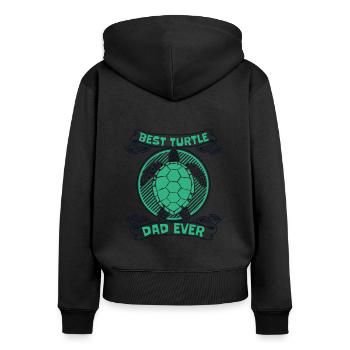 Best Turtle Dad Ever Water Turtle Turtle - Women's Premium Organic Zip Hoodie - black - Back - Julia (174cm)