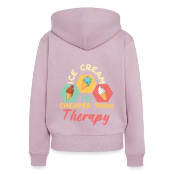 Ice Cream Cheaper Therapy Eiscreme Eis - Frauen Premium Bio Zip Hoodie - Altrosa - Hinten - Julia (174cm)