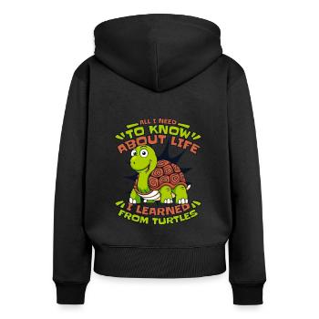 I learned from turtles tortoise turtle - Women's Premium Organic Zip Hoodie - black - Back - Julia (174cm)