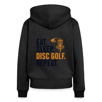 Manger Sleep Disc Golf Répéter Disc Golfer Frisbee - Sweat à capuche zippé Premium bio Femme - noir - Dos - Julia (174cm)