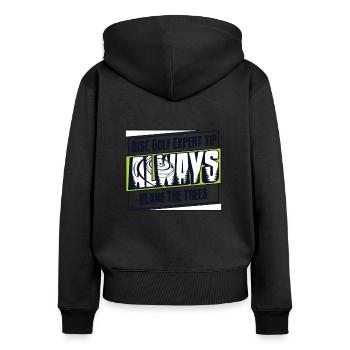 Disc Golf Expert Tip Always Blame The Trees - Women's Premium Organic Zip Hoodie - black - Back - Julia (174cm)