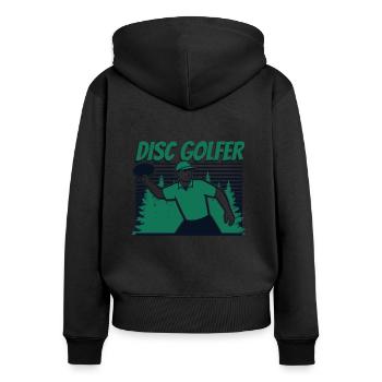 Disc Golfer Disc Golfer Frisbee Golf Basket Disc - Sweat à capuche zippé Premium bio Femme - noir - Dos - Julia (174cm)