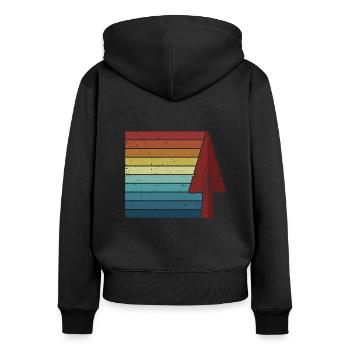 Retro Arrowhead Collecting Hunting Tips - Women's Premium Organic Zip Hoodie - black - Back - Julia (174cm)