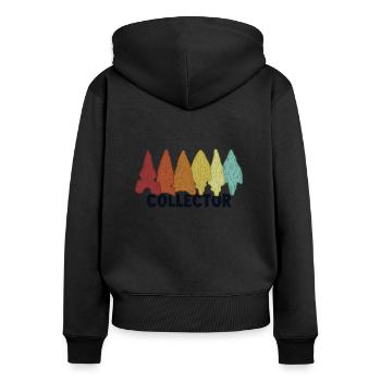 Collector Arrowhead Collecting Hunting Tips - Women's Premium Organic Zip Hoodie - black - Back - Julia (174cm)