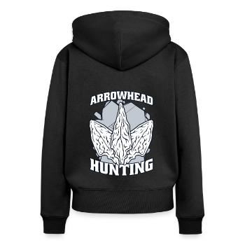 Arrowhead Hunting Jagdspitzen Arrowhead Hunter - Frauen Premium Bio Zip Hoodie - Schwarz - Hinten - Julia (174cm)