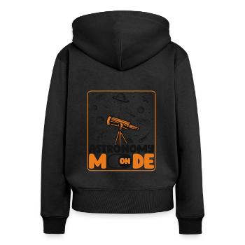 Mode Astronomie Sur Astronomie Photographe Cosmologiste - Sweat à capuche zippé Premium bio Femme - noir - Dos - Julia (174cm)