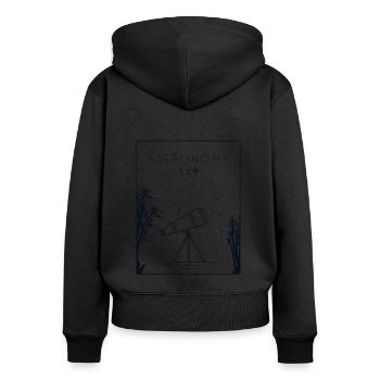 Astronomy Chinese Hanzi Kosmologe Sternenhimmel - Frauen Premium Bio Zip Hoodie - Schwarz - Hinten - Julia (174cm)