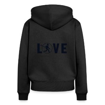 Lacrosse Love Intercrosse Lax Player Polo Crosse - Sweat à capuche zippé Premium bio Femme - noir - Dos - Julia (174cm)
