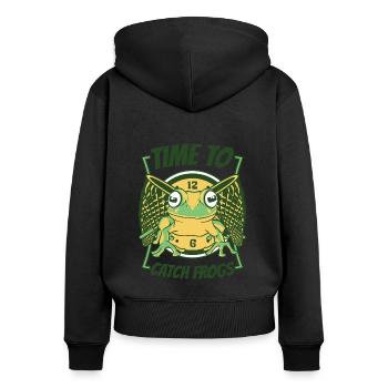 Il est temps d’attraper des grenouilles arboricole crapaud attrape-grenouilles - Sweat à capuche zippé Premium bio Femme - noir - Dos - Julia (174cm)