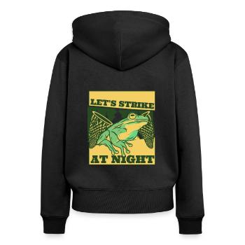 Let's Strike At Night Toad Tadpole Frog - Women's Premium Organic Zip Hoodie - black - Back - Julia (174cm)