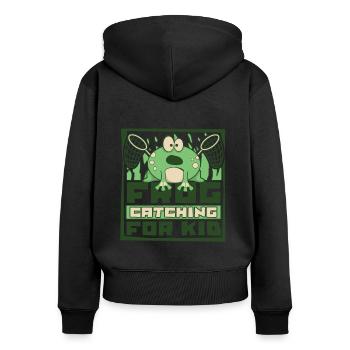 Frog Catching For Kid Tree Frog Toad Frog - Women's Premium Organic Zip Hoodie - black - Back - Julia (174cm)