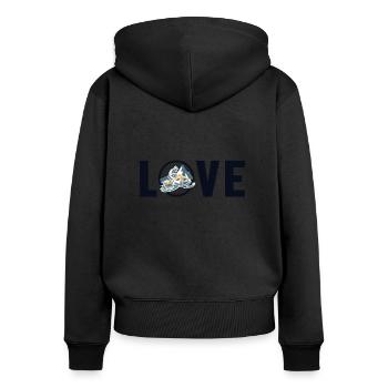 Love Motorschlitten Schneemotorrad Snowmobile - Frauen Premium Bio Zip Hoodie - Schwarz - Hinten - Julia (174cm)