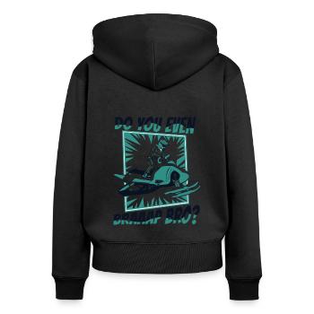 Do You Even Braaap Bro Motorschlitten Snowmobile - Frauen Premium Bio Zip Hoodie - Schwarz - Hinten - Julia (174cm)