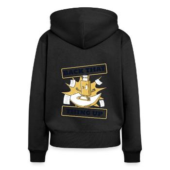 Back That Thing Up IT Operations Computer Scientist - Women's Premium Organic Zip Hoodie - black - Back - Julia (174cm)