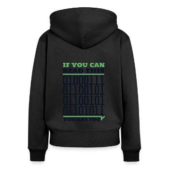 Si vous pouvez lire ceci, vous êtes trop informaticien - Sweat à capuche zippé Premium bio Femme - noir - Dos - Julia (174cm)
