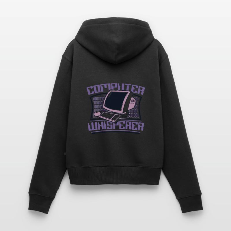 Computer Whisperer Admin Administrateur des opérations informatiques Sweat à capuche zippé Premium bio Femme