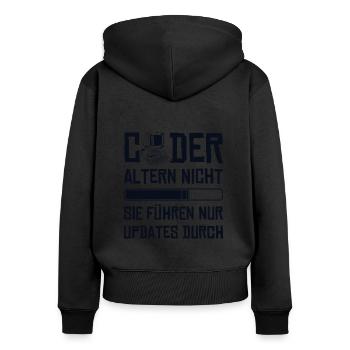 Coder Altern Nicht Developer Softwareingenieur - Frauen Premium Bio Zip Hoodie - Schwarz - Hinten - Julia (174cm)