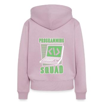 Programming Squad Softwareentwickler Developer - Frauen Premium Bio Zip Hoodie - Altrosa - Hinten - Julia (174cm)