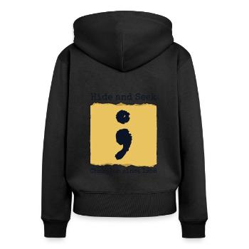 Hide And Seek Champion Since 1958 Developer - Women's Premium Organic Zip Hoodie - black - Back - Julia (174cm)