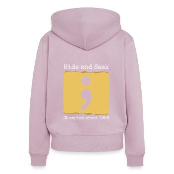Hide And Seek Champion Since 1958 Developer - Frauen Premium Bio Zip Hoodie - Altrosa - Hinten - Julia (174cm)