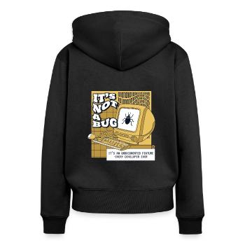 Ce n’est pas un bug non documenté développeur de fonctionnalités - Sweat à capuche zippé Premium bio Femme - noir - Dos - Julia (174cm)