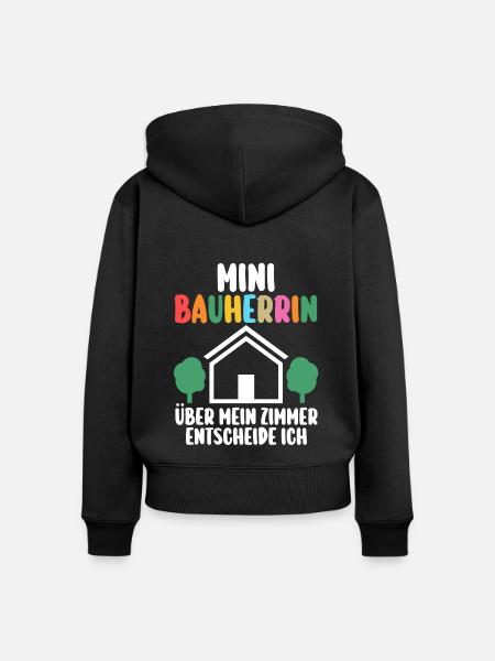 Bauherrin - Frauen Premium Bio Zip Hoodie - Schwarz