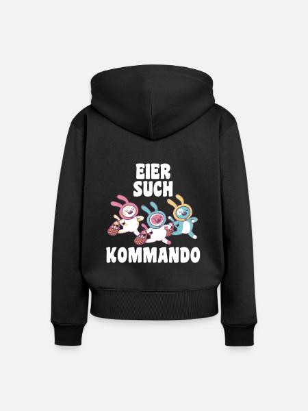 Osterhase Hase Ostern - Frauen Premium Bio Zip Hoodie - Schwarz
