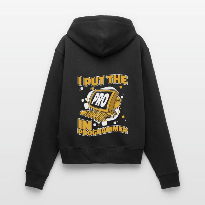 J’ai mis le pro dans Programmeur Developer Coder Sweat à capuche zippé Premium bio Femme