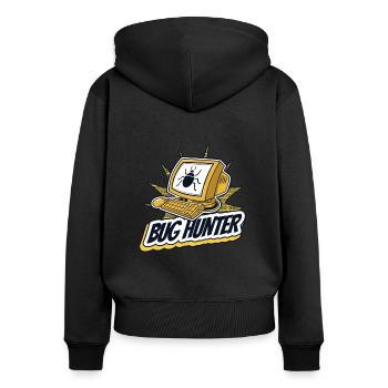 Bug Hunter Softwareingenieur Developer Coder - Frauen Premium Bio Zip Hoodie - Schwarz - Hinten - Julia (174cm)