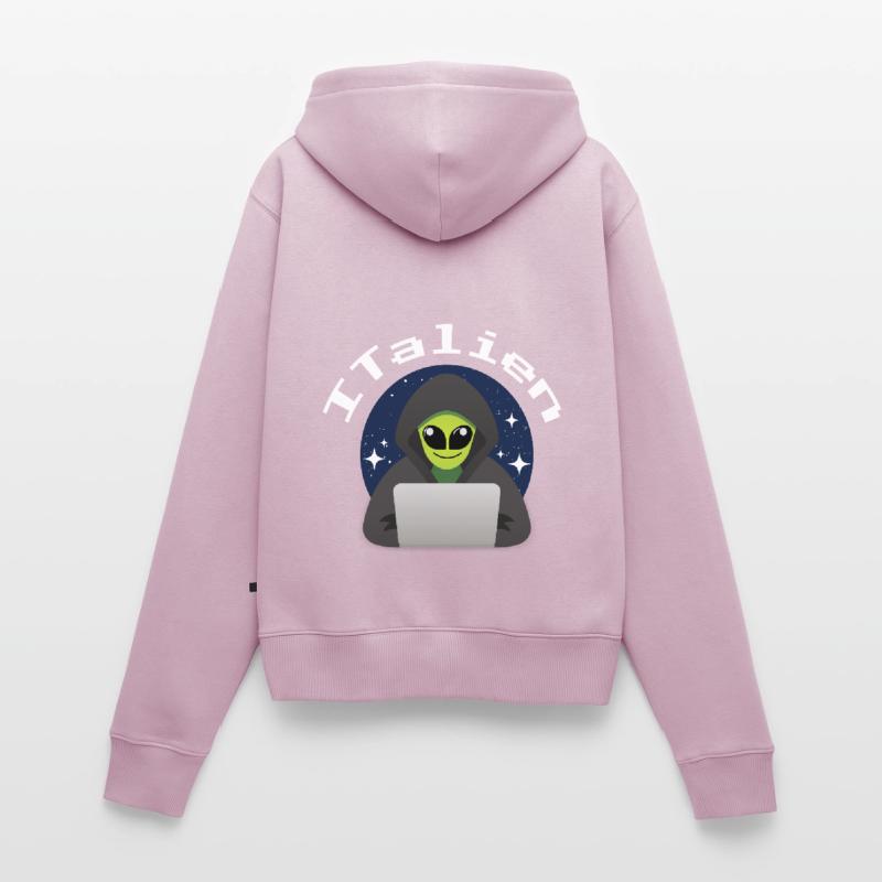 ITalien Alien Informatiker Hacker Coder Frauen Premium Bio Zip Hoodie