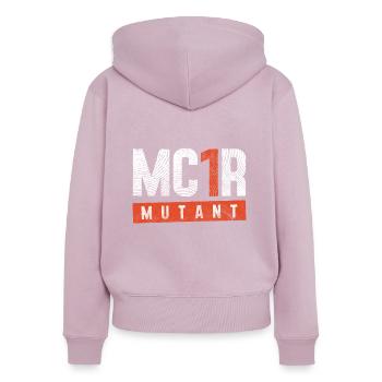MC1R Mutant Rothaarig Rote Haare - Frauen Premium Bio Zip Hoodie - Altrosa - Hinten - Julia (174cm)