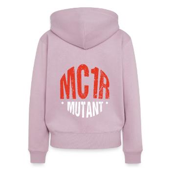 MC1R Mutant Rothaarig Rote Haare - Frauen Premium Bio Zip Hoodie - Altrosa - Hinten - Julia (174cm)