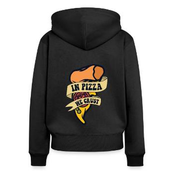 In Pizza We Crust Pizzaofen Pizza Pizzablech - Frauen Premium Bio Zip Hoodie - Schwarz - Hinten - Julia (174cm)
