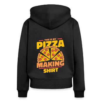 This Is My Pizza Making Clothing Pizza Oven Pizza - Women's Premium Organic Zip Hoodie - black - Back - Julia (174cm)