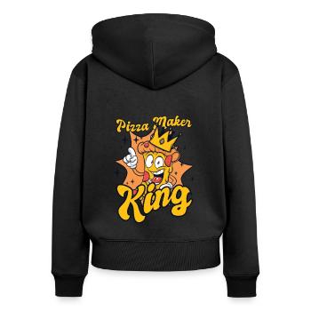 Pizza Maker King Pizza Pizzablech Pizzaofen - Frauen Premium Bio Zip Hoodie - Schwarz - Hinten - Julia (174cm)