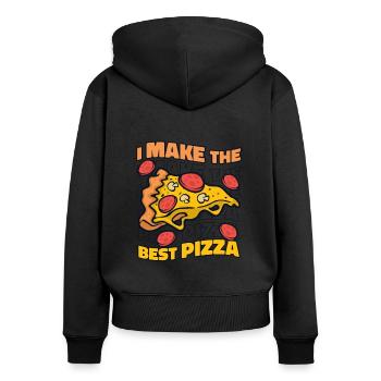 I Make The Best Pizza Pizza Pizzablech Pizzaofen - Frauen Premium Bio Zip Hoodie - Schwarz - Hinten - Julia (174cm)