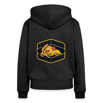 Faisons de la pizza plateau de pizza pizza pizza four pizza - Sweat à capuche zippé Premium bio Femme - noir - Dos - Julia (174cm)